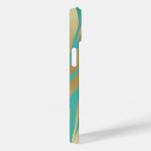 モダン金ゴールドとブルーティール(緑がかった色) Case-Mate iPhoneケース (裏面 / 右)