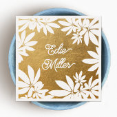 モダン金ゴールドと白のフローラ・スクリプトのフォント