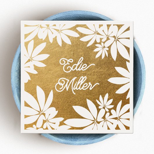 モダン金ゴールドと白のフローラ・スクリプトのフォント