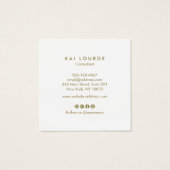 モダン金ゴールドと白のフローラ・スクリプトのフォント (裏面)