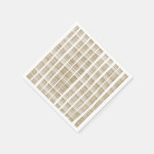 モダン金ゴールドと白ストライプ色のテクス結婚チャ スタンダードカクテルナプキン (角)
