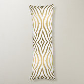 モダン金ゴールドと白ゼブラ縞 ボディピロー (裏面 (縦))