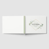 モダン金ゴールドと葉のフレーム ゲストブック (全面)