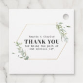 モダン金ゴールドと葉のフレーム フェイバータグ (裏面)