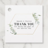 モダン金ゴールドと葉のフレーム フェイバータグ (正面)