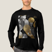 モダン金ゴールドと銀の幾何学円 トライブレンドTシャツ (正面)