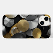 モダン金ゴールドと銀の幾何学円 Case-Mate iPhoneケース (裏面 (横))