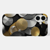 モダン金ゴールドと銀の幾何学円 Case-Mate iPhoneケース (裏面 (横))