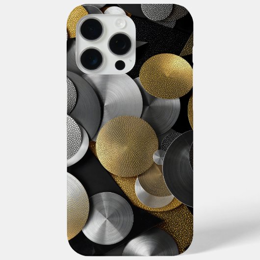 モダン金ゴールドと銀の幾何学円 Case-Mate iPhoneケース (裏面)