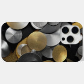 モダン金ゴールドと銀の幾何学円 Case-Mate iPhoneケース (裏面 (横))