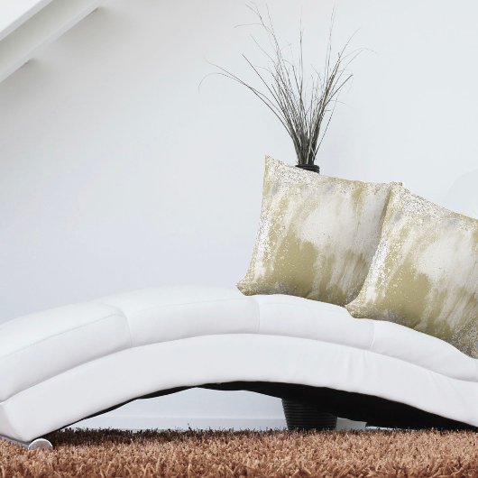 モダン金ゴールドと銀(ばちゃばちゃ)跳ねる抽象デザイン クッション