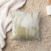 モダン金ゴールドと銀(ばちゃばちゃ)跳ねる抽象デザイン クッション (ブランケット)