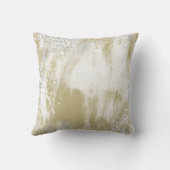 モダン金ゴールドと銀(ばちゃばちゃ)跳ねる抽象デザイン クッション (裏面)