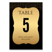モダン金ゴールドと黒のテーブル番号 テーブルナンバー (裏面)