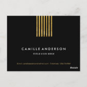 モダン金ゴールドと黒の化粧品カード ポストカード (裏面)