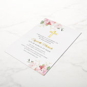 モダン金ゴールドの交わる 箔招待状 (回転した状態)