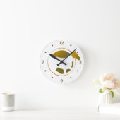 モダン金ゴールドの円番号 ラウンド壁時計 (ホーム)