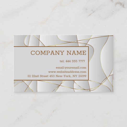 モダン金ゴールドの波線 名刺 (裏面)
