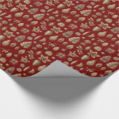 モダン金ゴールドの飾り ラッピングペーパー (角)