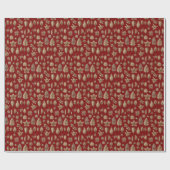 モダン金ゴールドの飾り ラッピングペーパー (フラット)