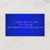 モダン金ゴールドはさみ金ゴールドグリッタードライ王室のプスブルー 名刺 (裏面)