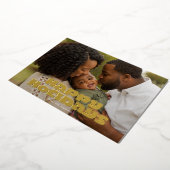 モダン金ゴールドはっきりしたタイポグラフィ写真クリスマスハッピークリスマスハッピーページ 箔シーズンカード (回転した状態)