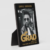 モダン金ゴールドはっきりしたタイポグラフィ卒業写真 フォトプラーク (側面)