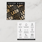 モダン金ゴールドまつげエクステンションLash AfterCard スクエア名刺 (正面/裏面)