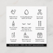 モダン金ゴールドまつげエクステンションLash AfterCard スクエア名刺 (裏面)