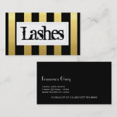 モダン金ゴールドまつげ拡張メークアップアーティスト 名刺 (正面/裏面)