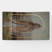 モダン金ゴールドアーチ写真グラッドパーティー 横断幕 (横)