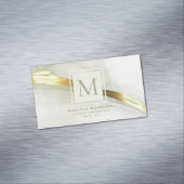 モダン金ゴールドインクモノグラム名刺マグネット マグネット名刺 (インサイチュ)