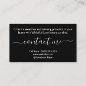 モダン金ゴールドインクロゴキャンドル及び石鹸 名刺 (裏面)