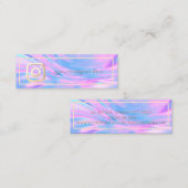 モダン金ゴールドインスタグラム型ホログラフィック スキニー名刺 (正面/裏面)