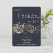 モダン金ゴールドウェイ《写真》ぼけ味企業のホリデーパーティー 招待状 (スタンド正面)