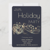 モダン金ゴールドウェイ《写真》ぼけ味企業のホリデーパーティー 招待状 (正面)