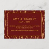 モダン金ゴールドウェーブズ結婚ブルゴーニュ宿泊施設 エンクロージャーカード (裏面)