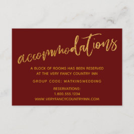 モダン金ゴールドウェーブズ結婚ブルゴーニュ宿泊施設 エンクロージャーカード