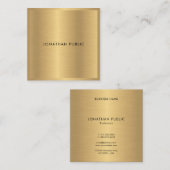 モダン金ゴールドエレガントグラモールラグジュアリーテンプレートトレンディー スクエア名刺 (正面/裏面)