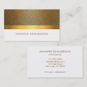 モダン金ゴールドエレガントグリッターホワイトプロフェッショナル 名刺 (正面/裏面)