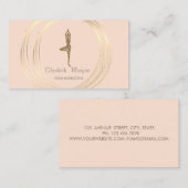 モダン金ゴールドエレガントサークルグリッターヨガガガール 名刺 (正面/裏面)