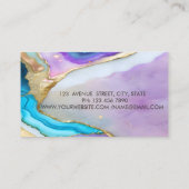 モダン金ゴールドエレガントサークルロータスマーブル 名刺 (裏面)