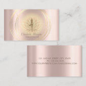 モダン金ゴールドエレガントサークルロータスヨガガガール 名刺 (正面/裏面)