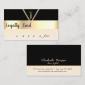 モダン金ゴールドエレガントシザーブラックロイヤリティカード ロイヤリティカード (正面/裏面)