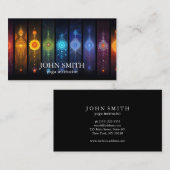 モダン金ゴールドエレガントチャクラスピリチュアルエネルギーヨガ 名刺 (正面/裏面)