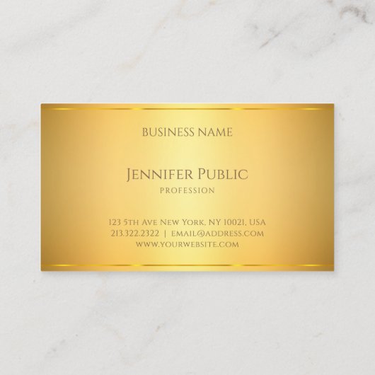 モダン金ゴールドエレガントデザインスクリプトのクラステンプレート 名刺 (裏面)