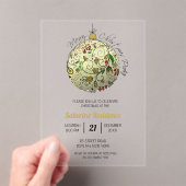 モダン金ゴールドエレガントドードルオーナメント アクリル招待状 (インサイチュ (ポータブル))