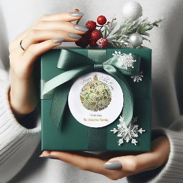 モダン金ゴールドエレガントドードルオーナメント ラウンドシール