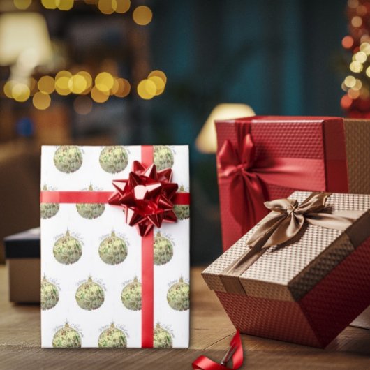 モダン金ゴールドエレガントドードルオーナメント ラッピングペーパー