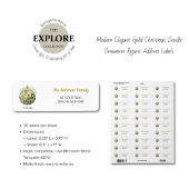 モダン金ゴールドエレガントドードルオーナメント ラベル